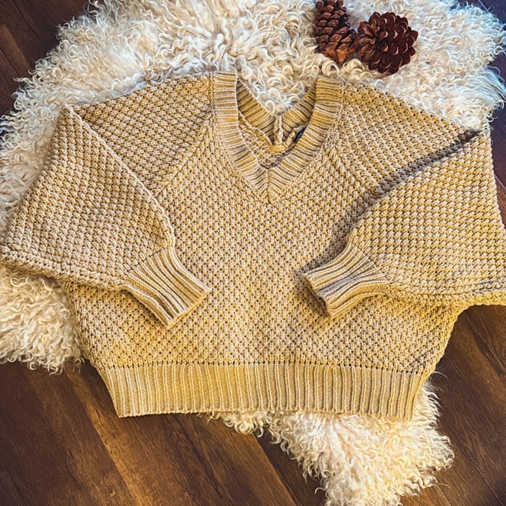 Fashion Nova V-Neck Sweater - Beige